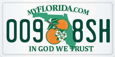 FL license plate 0098SH