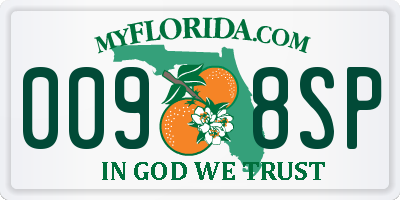 FL license plate 0098SP