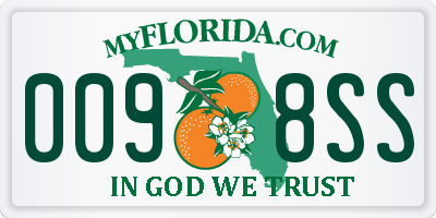 FL license plate 0098SS
