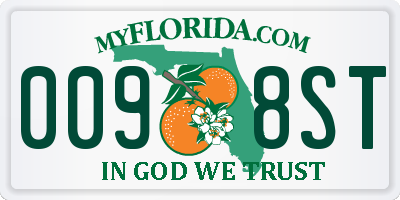 FL license plate 0098ST