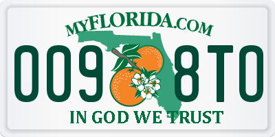 FL license plate 0098TO