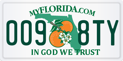FL license plate 0098TY