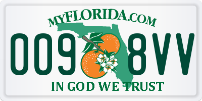 FL license plate 0098VV