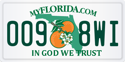 FL license plate 0098WI