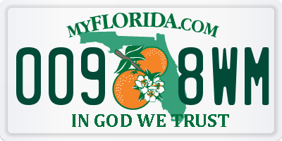 FL license plate 0098WM