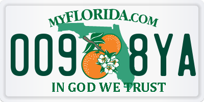 FL license plate 0098YA