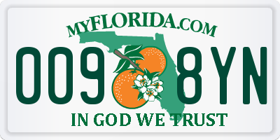 FL license plate 0098YN