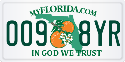FL license plate 0098YR