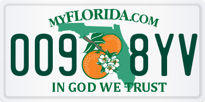 FL license plate 0098YV