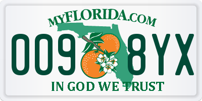 FL license plate 0098YX