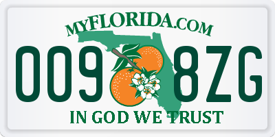 FL license plate 0098ZG