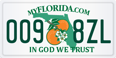 FL license plate 0098ZL