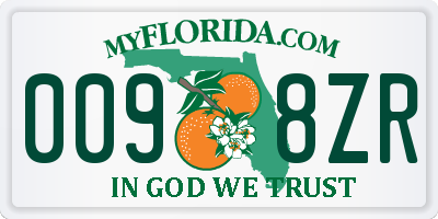 FL license plate 0098ZR