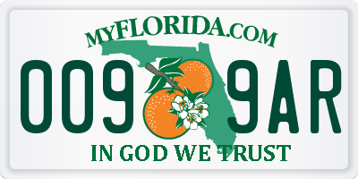 FL license plate 0099AR