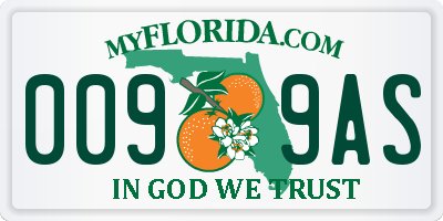 FL license plate 0099AS