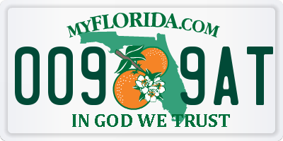 FL license plate 0099AT