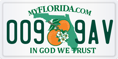 FL license plate 0099AV