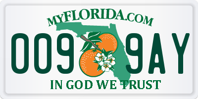 FL license plate 0099AY