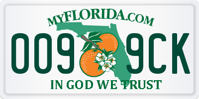 FL license plate 0099CK