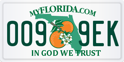 FL license plate 0099EK