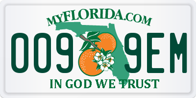 FL license plate 0099EM