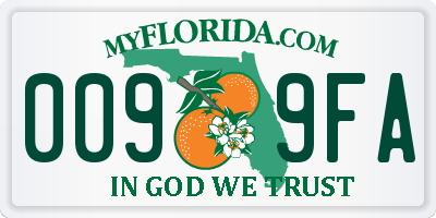 FL license plate 0099FA