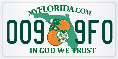 FL license plate 0099FO