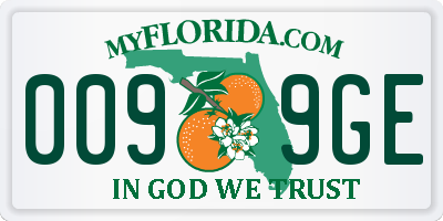 FL license plate 0099GE