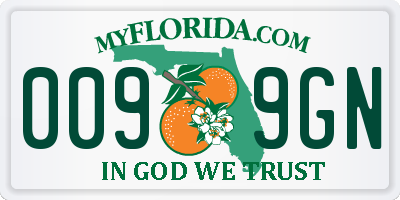 FL license plate 0099GN
