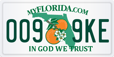 FL license plate 0099KE