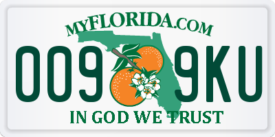 FL license plate 0099KU