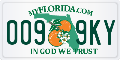 FL license plate 0099KY