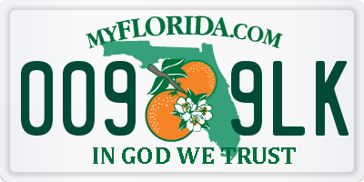 FL license plate 0099LK