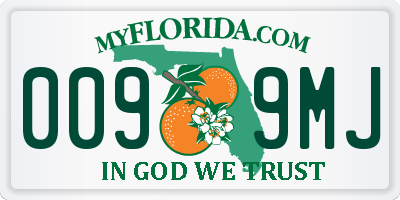 FL license plate 0099MJ