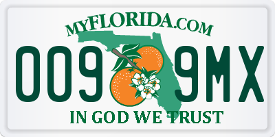 FL license plate 0099MX