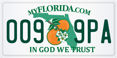 FL license plate 0099PA