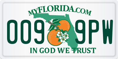 FL license plate 0099PW