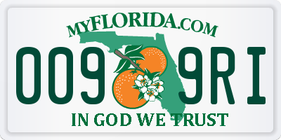 FL license plate 0099RI