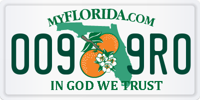 FL license plate 0099RO