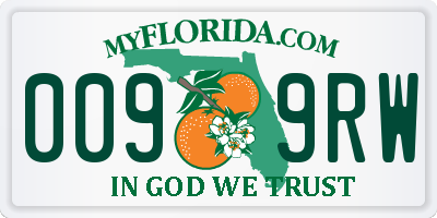 FL license plate 0099RW