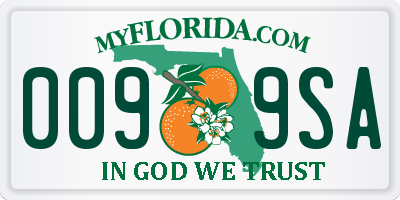 FL license plate 0099SA