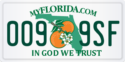FL license plate 0099SF