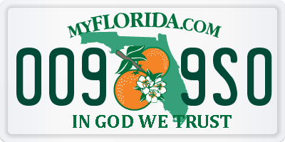FL license plate 0099SO
