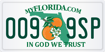 FL license plate 0099SP