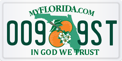 FL license plate 0099ST