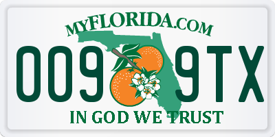 FL license plate 0099TX