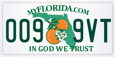 FL license plate 0099VT