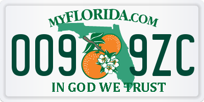 FL license plate 0099ZC