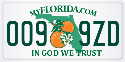 FL license plate 0099ZD