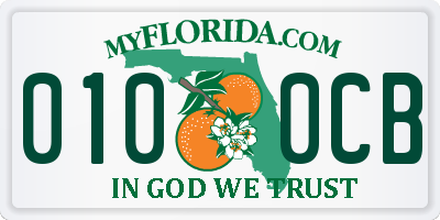 FL license plate 0100CB